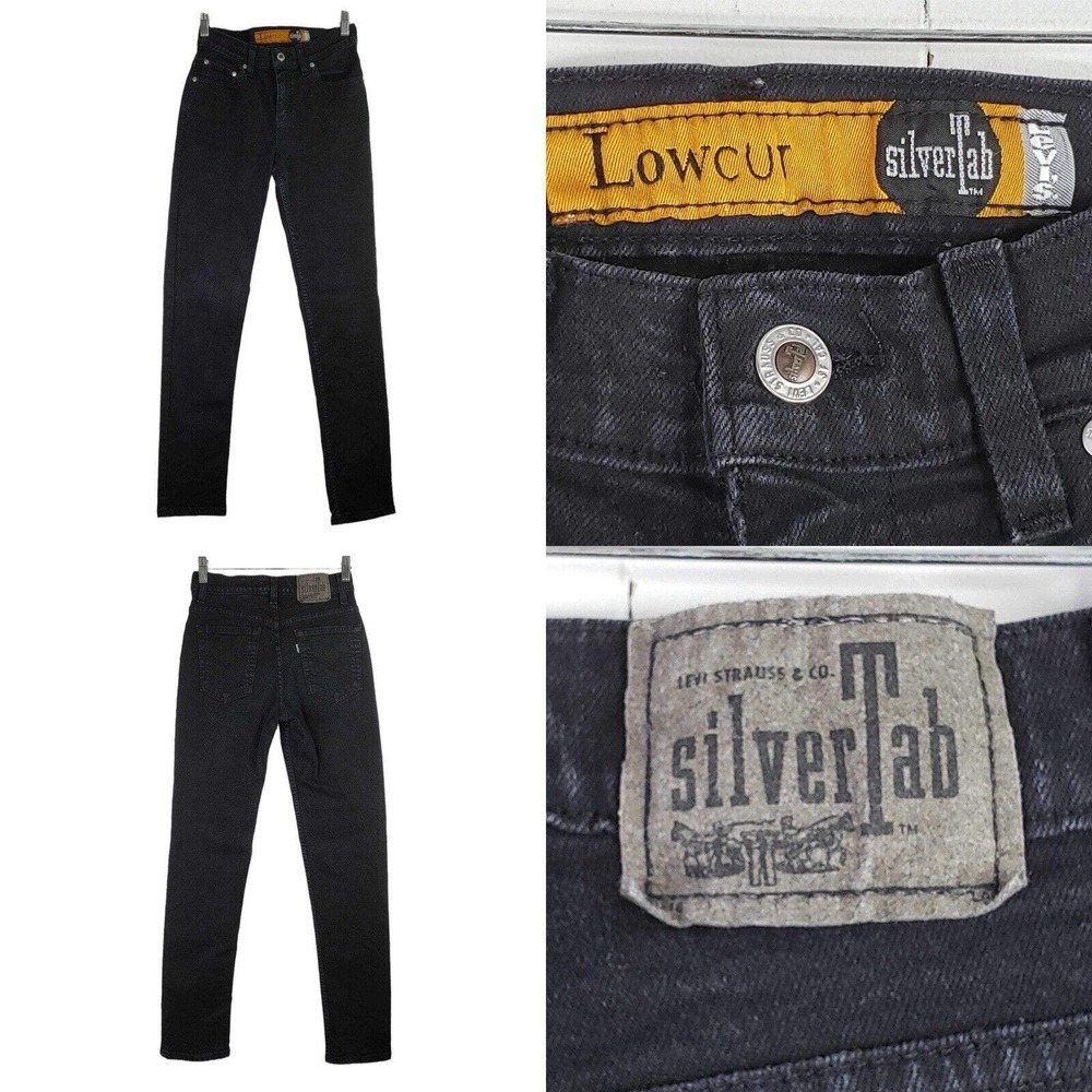 Vintage Levis Silvertab Faded Black Mid Rise Jeans Womens Size 26X31 Y2K